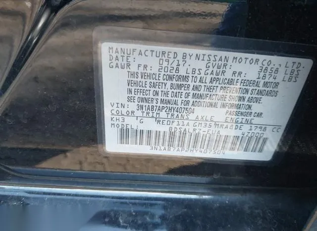 3N1AB7AP2HY407504 2017 2017 Nissan Sentra- SR 9