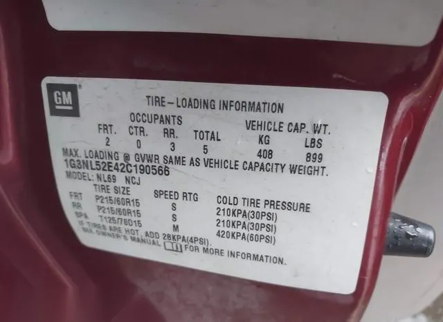 1G3NL52E42C190566 2002 2002 Oldsmobile Alero- GL1 9