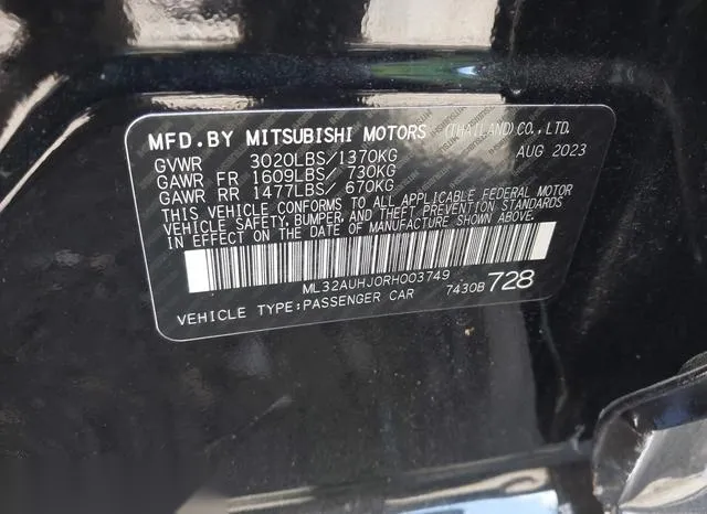 ML32AUHJ0RH003749 2024 2024 Mitsubishi Mirage- ES 9