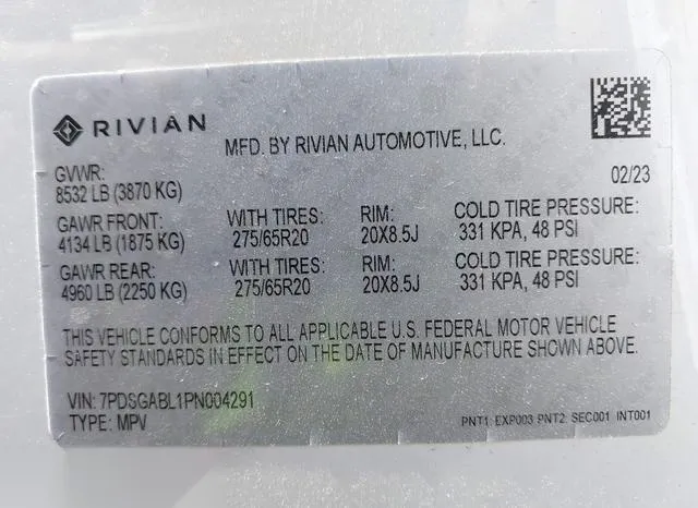 7PDSGABL1PN004291 2023 2023 Rivian R1S- Launch Edition 9