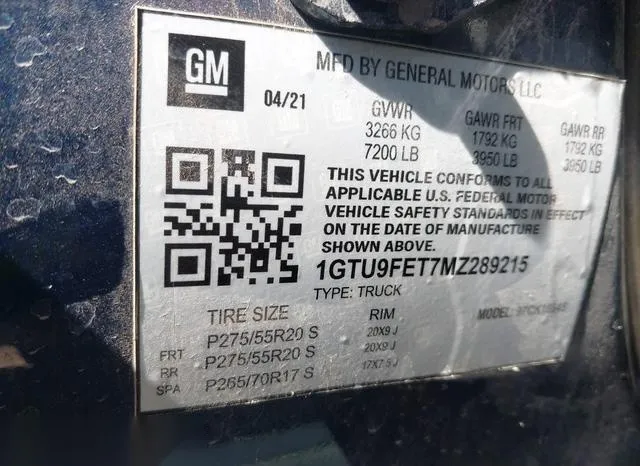 3GTU9FET6MG282708 2021 2021 GMC Sierra- 1500 9