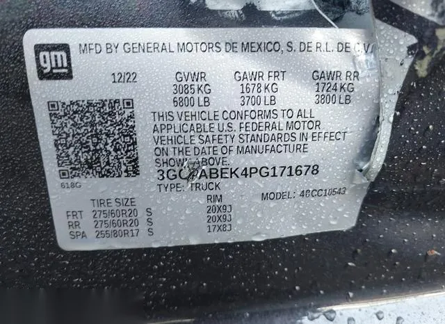 3GCPABEK4PG171678 2023 2023 Chevrolet Silverado 1500 9