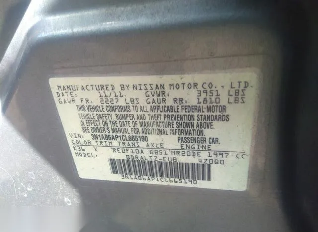 3N1AB6AP1CL665190 2012 2012 Nissan Sentra- 2-0 S 9