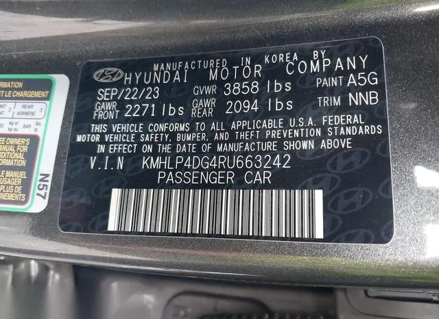 KMHLP4DG4RU663242 2024 2024 Hyundai Elantra- Limited 9