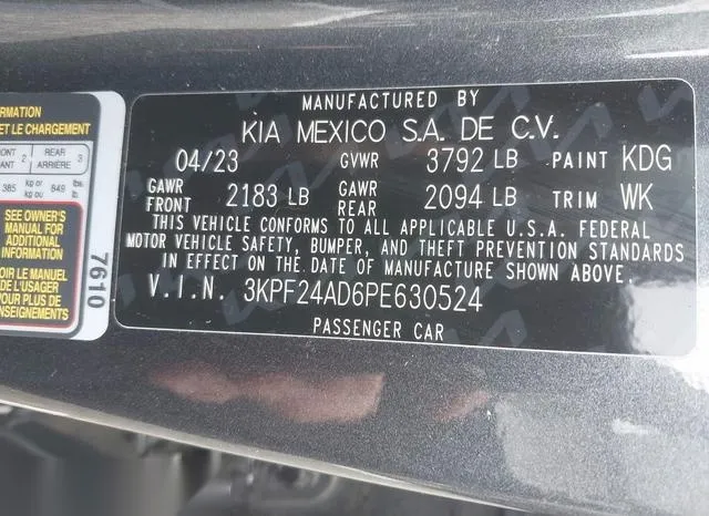 3KPF24AD6PE630524 2023 2023 KIA Forte- Lxs 9