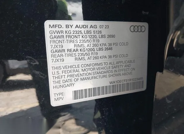 WA1DECF31R1023469 2024 2024 Audi Q3- Premium 45 Tfsi S Line 9