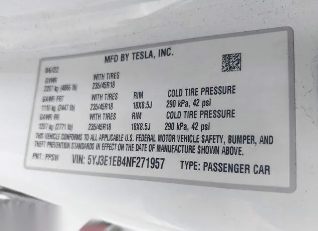 5YJ3E1EB4NF271957 2022 2022 Tesla Model 3- Long Range Dual M 9