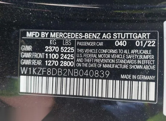 W1KZF8DB2NB040839 2022 2022 Mercedes-Benz E 350 9