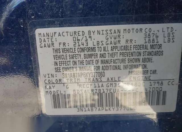 3N1AB7AP6KY377060 2019 2019 Nissan Sentra- SR 9