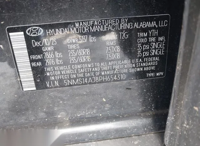 5NMS14AJ8PH654310 2023 2023 Hyundai Santa Fe- SE 9