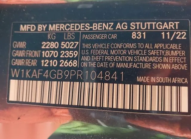 W1KAF4GB9PR104841 2023 2023 Mercedes-Benz C 300- Sedan 9