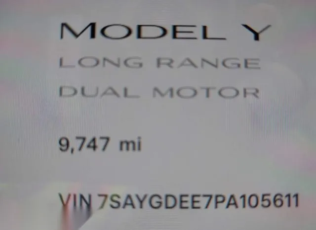 7SAYGDEE7PA105611 2023 2023 Tesla Model Y- Awd/Long Range Du 7