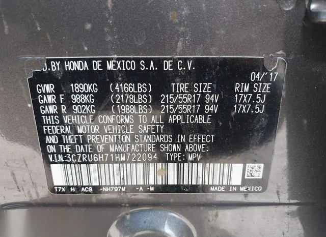 3CZRU6H71HM722094 2017 2017 Honda HR-V- Ex-L 9