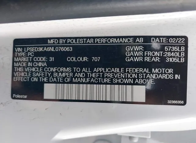 LPSED3KA6NL076063 2022 2022 Polestar 2- Long Range Dual Motor 9