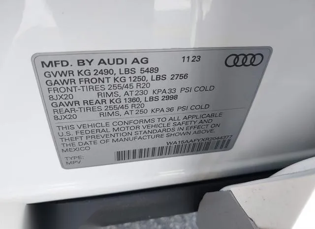 WA15AAFYXR2044377 2024 2024 Audi Q5- Premium Plus 45 Tfsi S  9