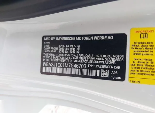 WBA2J1C01M7G46703 2021 2021 BMW 2 Series- 230I 9