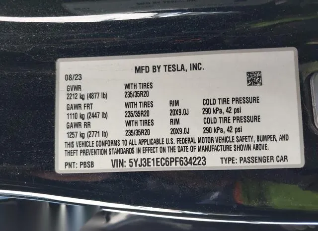 5YJ3E1EC6PF634223 2023 2023 Tesla Model 3- Performance Dual  9