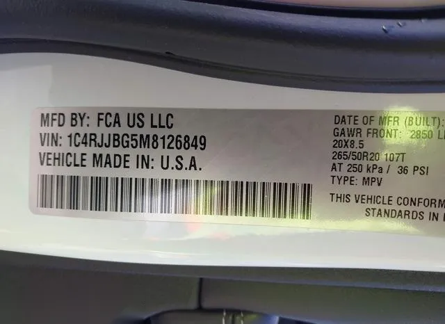 1C4RJJBG5M8126849 2021 2021 Jeep Grand Cherokee- L Limited 4X2 9