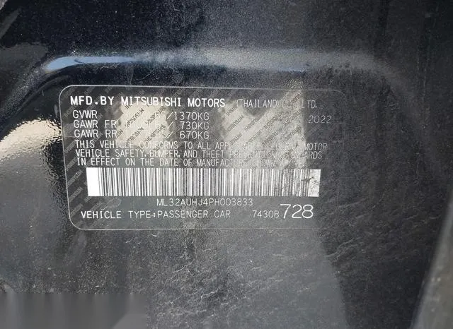 ML32AUHJ4PH003833 2023 2023 Mitsubishi Mirage- ES 9