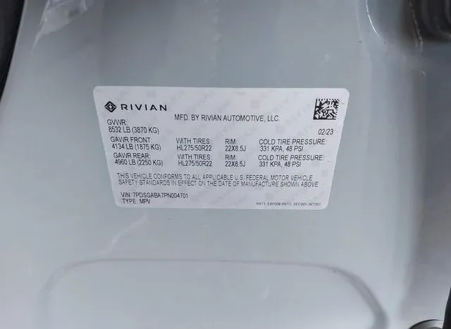 7PDSGABA7PN004701 2023 2023 Rivian R1S- Adventure 9