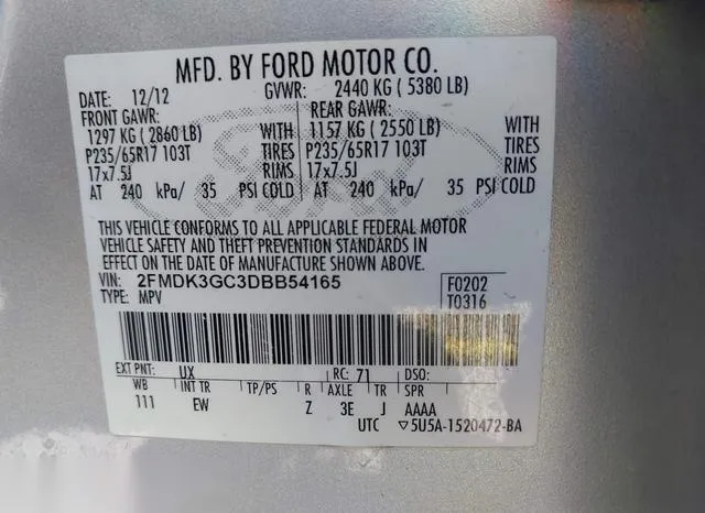 2FMDK3GC3DBB54165 2013 2013 Ford Edge- SE 9