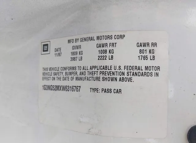 1G3NG52MXW6316767 1998 1998 Oldsmobile Cutlass- Gls 9