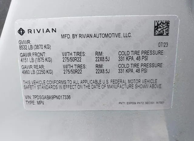 7PDSGABA9PN017336 2023 2023 Rivian R1S- Adventure 9