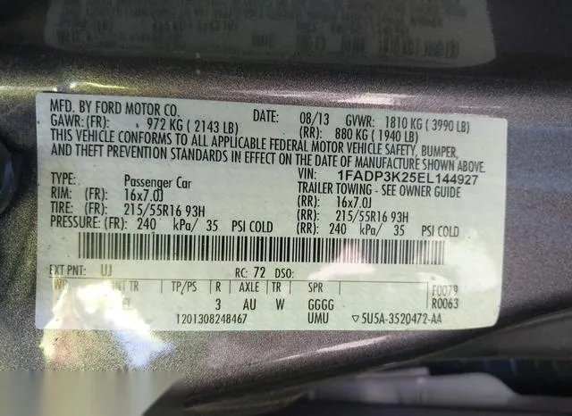 1FADP3K25EL144927 2014 2014 Ford Focus- SE 9