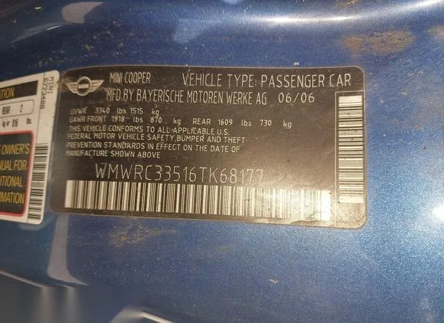 WMWRC33516TK68177 2006 2006 Mini Cooper 9