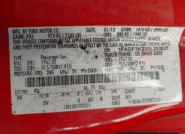 1FADP3K23DL253837 2013 2013 Ford Focus- SE 9