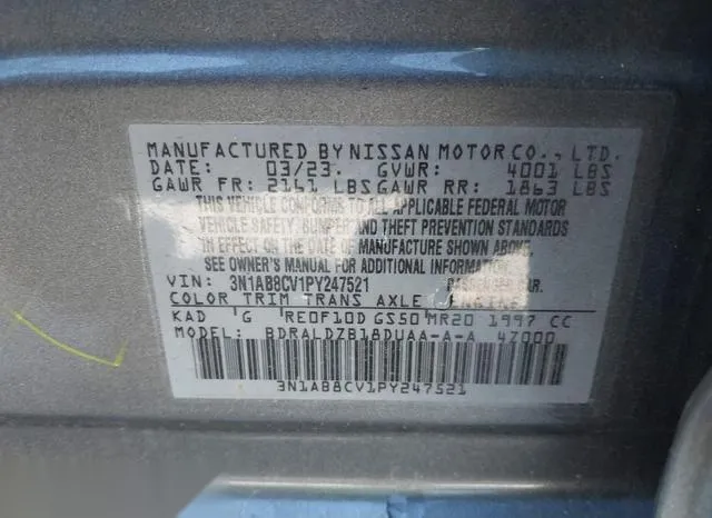 3N1AB8CV1PY247521 2023 2023 Nissan Sentra- Sv Xtronic Cvt 9