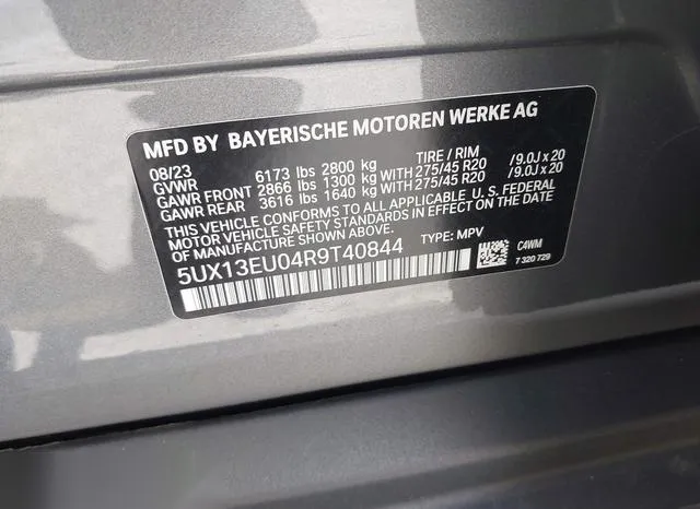 5UX13EU04R9T40844 2024 2024 BMW X5- Sdrive40I 9