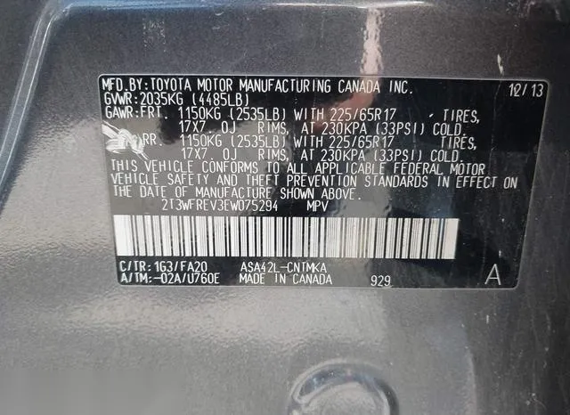 2T3WFREV3EW075294 2014 2014 Toyota RAV4- Xle 9