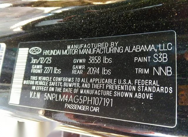 5NPLM4AG5PH107191 2023 2023 Hyundai Elantra- Sel 9