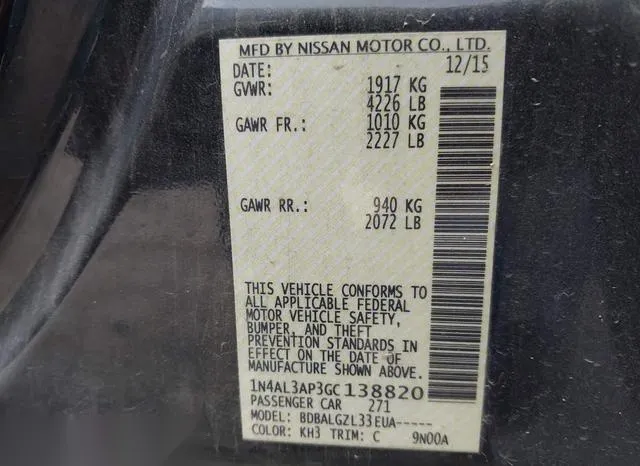 1N4AL3AP3GC138820 2016 2016 Nissan Altima- 2-5 S 9