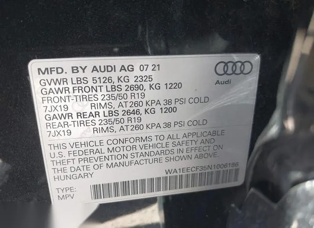 WA1EECF35N1006186 2022 2022 Audi Q3- Premium Plus 45 Tfsi S  9