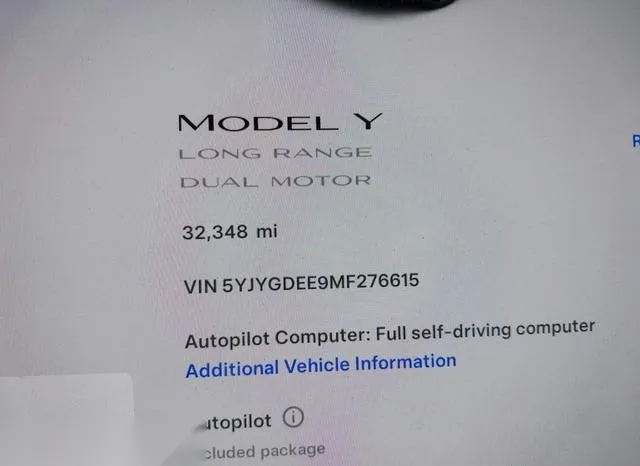 5YJYGDEE9MF276615 2021 2021 Tesla Model Y- Long Range Dual 7