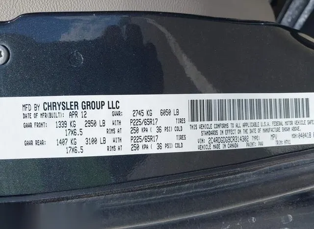 2C4RDGDG9CR314302 2012 2012 Dodge Grand Caravan- Crew 9