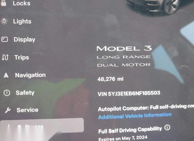 5YJ3E1EB6NF185503 2022 2022 Tesla Model 3- Long Range Dual M 9