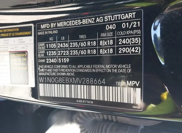 W1N0G8EBXMV288664 2021 2021 Mercedes-Benz GLC 300- 4Matic Suv 9