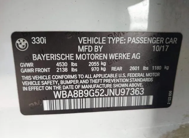 WBA8B9G52JNU97363 2018 2018 BMW 3 Series- 330I 9