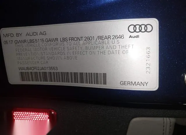 WAUB4CF52JA013553 2018 2018 Audi S5- 3-0T Premium Plus 9