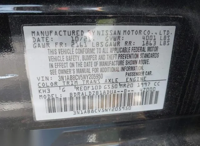 3N1AB8CV5NY205950 2022 2022 Nissan Sentra- Sv Xtronic Cvt 9