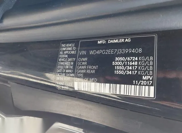 WD4PG2EE7J3399408 2018 2018 Mercedes-Benz Metris 9