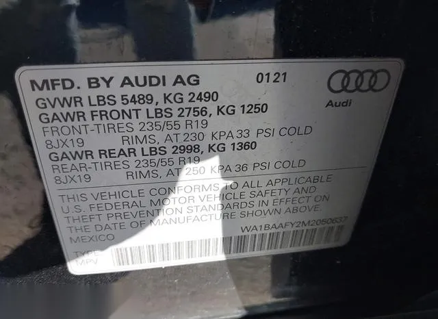 WA1BAAFY2M2050637 2021 2021 Audi Q5- Premium Plus 45 Tfsi Q 9