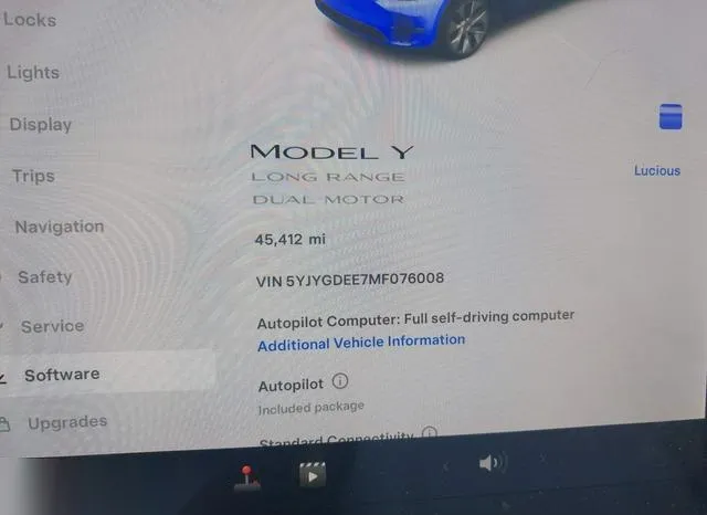 5YJYGDEE7MF076008 2021 2021 Tesla Model Y- Long Range Dual M 7