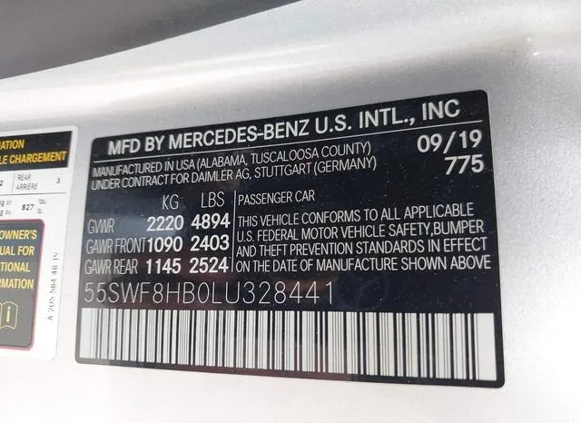 55SWF8HB0LU328441 2020 2020 Mercedes-Benz AMG C 63- S 9