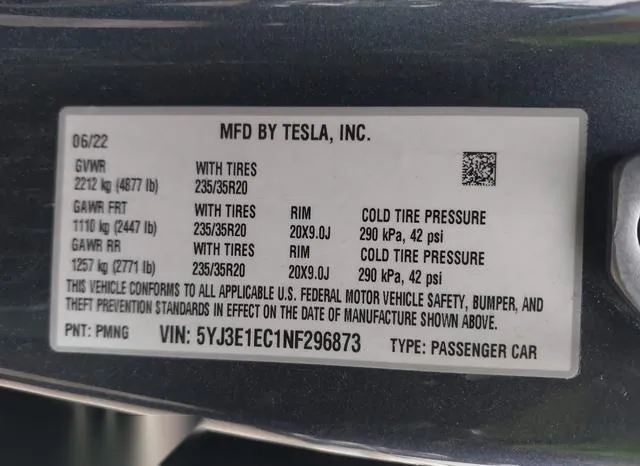 5YJ3E1EC1NF296873 2022 2022 Tesla Model 3- Performance Dual  9