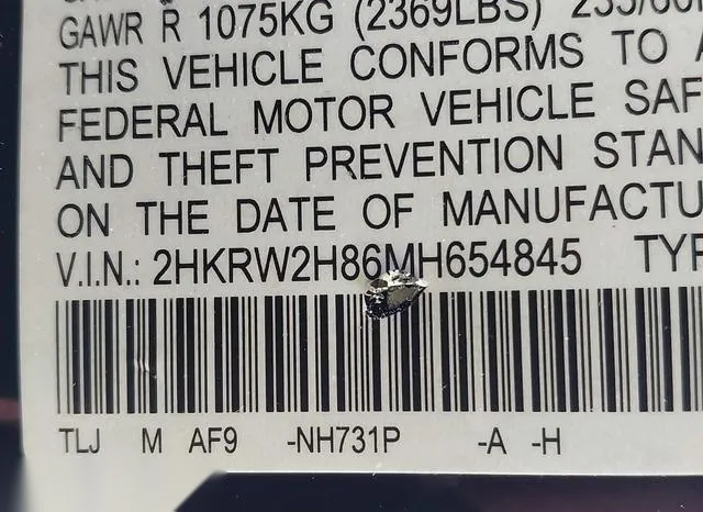 2HKRW2H86MH654845 2021 2021 Honda CR-V- Awd Ex-L 9