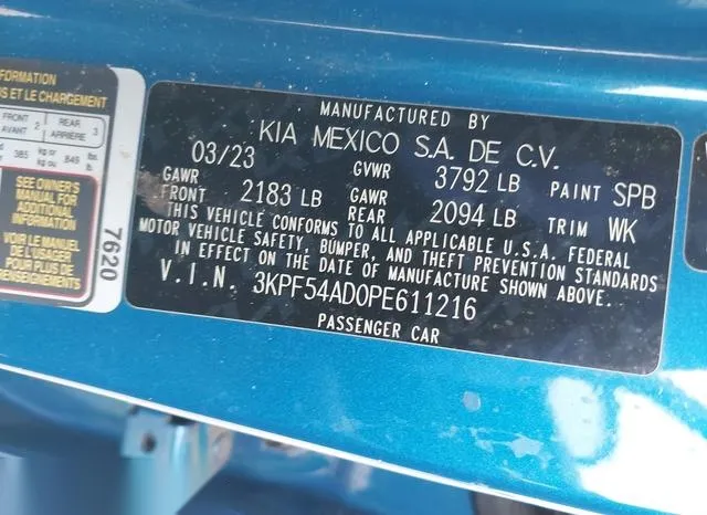 3KPF54AD0PE611216 2023 2023 KIA Forte- Gt-Line 9